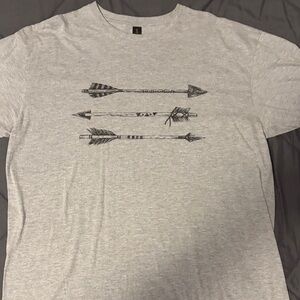 Gildan Light Gray Short Sleeve Tee with Black Arrow Graphic